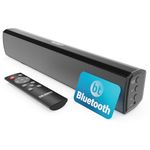 MAJORITY Bowfell | Bluetooth Sound Bar for TV | 50 Watt 2.0 Stereo Speaker Soundbar | Optical, RCA, USB, MP3 & AUX Input | 39cm | Custom EQ Settings & Remote Control (Black)