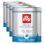 illy Coffee, Decaffeinated Ground Coffee, Medium Roast, Made From 100% Arabica, 125g (Pack of 4)