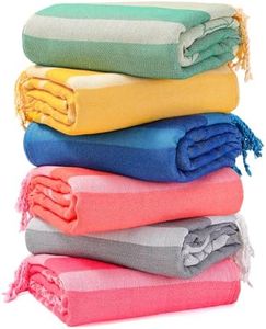 Genovega 6 Packs Oversized Turkish Beach Towels Set 74"x38" Extra Large Sand Free Quick Dry Swim Bath Pool Towel Travel Blanket Adult Essentials Accessories Vacation Multi Shark Turtle Stuff