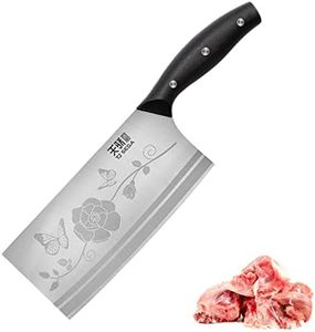 TJ POP Meat Cleaver Knife 7.5 Inch, Ultra Sharp Chinese Chef's Knife, Full Tang Chopping Knife, Classic Chinese Kitchen Knife, High Carbon Stainless Steel Blade Thickness 2.5 mm, TJ SEGA Series TC1705