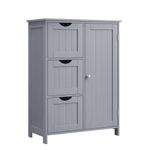 VASAGLE Bathroom Floor Storage Cabinet, Bathroom Storage Unit with 3 Drawers, 1 Adjustable Shelf, Bathroom Cabinet Freestanding, 11.8 x 23.6 x 31.5 Inches, Dove Gray UBBC049G02