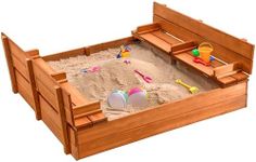 Large Wooden Kids Sandbox with Lid 