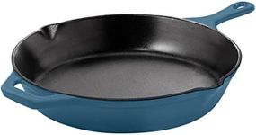 Utopia Kitchen Saute Fry Pan - Chefs Pan, Pre-Seasoned Cast Iron Skillet - Frying Pan 10.25 Inch - Safe Grill Cookware for Indoor & Outdoor Use - Cast Iron Pan (Teal)