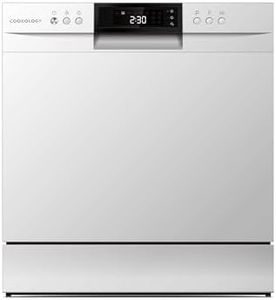 Cookology Mini Countertop Dishwasher - Compact & Portable - Tabletop Small Appliance - 8 Place Settings - 8 Wash Cycles - ECO Friendly Mode - White