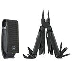 Leatherman Surge - Heavy-duty multipurpose multi-tool with 21 tools including full-size lockable blades, regular and needlenose pliers and wire cutters, DIY tool made in the USA, in black