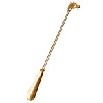 Shoe mistri Premium Aluminium Brass Coating Shoehorn for Men & Seniors | 24” Long Handle Shoetree with Horse Head (Golden)