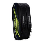 Li-Ning Hot Shot Triple Zipper Polyester Badminton Kit Bag (Black/DK Barney) | Easy - Access Compartments | Spacious | Unisex - Men, Boys, Girls, Women