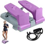 Leikefitness Steppers for Exercise at Home with Resistant Bands Portable Stair Stepper Exercise Equipment Fitness Twister Stepper Machine (Purple)