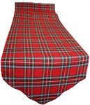 Traditional Polyviscose Tartan Table Runner Burns Night Hogmanay Christmas Dining Room Decoration [Red Royal Stewart 6 Ft]