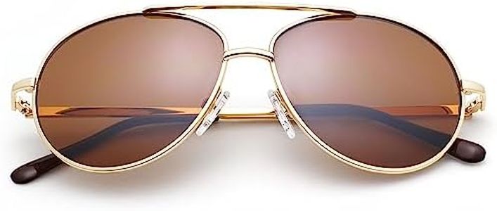 LotFancy Kids Aviator Sunglasses for Girls Boys, 100% UV Protection for Children Youth Juniors, Small Face Sun Glasses, Gold Frame & Brown Lens