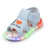 HOOH Kids Chu-Chu Sound Musical First Walking Sandals and shoes for Baby Boys and Baby Girls Of Age 0 Months to 3 Years (SKY WITH LIGHTS, UK Footwear Size System, Toddler, Age Range, Medium, 9 Months, 12 Months)