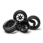 Pxyelec 4PCS RC Car Tires, 1:10 Scale RC Tires Wheel Rims for RC Off-Road and Drift RC Cars