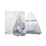 Dukal DS500C Dawn Mist Drawstring Patient Belonging Bag, 1.5 mil Thick, 7" Gusset, 18" W x 20.5" L, Clear (Pack of 500)