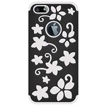 Amzer AMZ95314 Limited Edition Hybrid Flora Case Cover for iPhone 5, iPhone 5S, iPhone SE (Fits All Carriers) - 1 Pack - Retail Packaging - Black/Ivory White