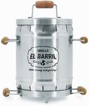 EL BARRIL 3lbs Smoker Grill Combo, Stainless Steel Barrel Charcoal Smoker – Smoke or Grill, Portable Outdoor Smoker with Grilling Accessories