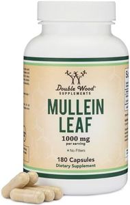 Mullein Leaf Capsules 10,000mg Strength (Mullein Leaf Extract 10:1, Equivalent of 10,000mg Mullein Leaves) 180 Vegan Safe Capsules with No Fillers for Lungs and Respiratory Health by Double Wood