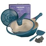 Tiborang 8 in 1 Frying Pans Nonstick,11" Frying Pan with Lid,Steamer for Cooking,All in One Pan Cookware for All Stoves,Woks & Stir-Fry Pans Nonstick,Saute Pan PFAS-Free/PFOA-Free(Dark Teal)