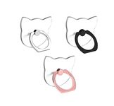 Transparent Cat Cell Phone Ring Holder, Clear Cat Cell Phone Ring Grip Kickstand, 360° Rotation Clear Ring Finger Grip Stand for Phone
