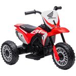HOMCOM Honda Licensed 6V Kids Electric Motorbike, Three Wheel Ride On Motorcycle Car with Horn, Sound, for Ages 18-36 Months - Red