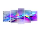 Wieco Art 5 Pcs Changing Colors Canvas Print for Paintings Artwork Modern Canvas Wall Art for Home and Office Decor