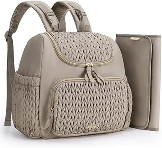MOMMORE Changing Bag Mini Backpack, Stylish Maternity Baby Bag with Insulated Pockets, Foldable Changing Mat, Stroller Straps, Daily/Travel-Friendly, Grey