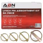 ABN Hardware Pins 50 Piece Assortment - Spring Clips Linchpin Set for Boat, Bike, Tractor, and Trailer Hitch Lock