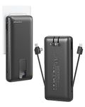 Charmast Portable Charger with Built-in Cables and Wall Plug, 20000mAh 22.5W PD QC 3.0 Fast Charging Power Bank, External Battery Pack for iPhone, Samsung, All Phones