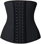 YIANNA Waist Trainer for Women Underbust 25 Steel Boned Latex Sport Girdle Corsets Cincher Hourglass Body Shaper (Black, XL)