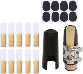 TUOREN Clarinet Mouthpiece Kit with Clarinet ligatures Fastener, Mouthpiece Cap 2.5 Reed and Patches for Clarinet Woodwinds Instrument 20 Pieces