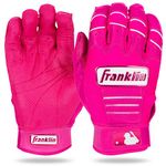 Franklin Sports MLB Batting Gloves - CFX Pro Adult + Youth Batting Gloves Pair - Baseball + Softball Batting Gloves - Pink Highlight - Adult Large