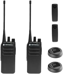 2 x Motorola CP100D Analog UHF Portable Non-Display Two Way Radio, 16 Channel, 4 Watt (403-480MHz) - 2 Pack Bundle