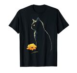 Cat Artwork - Flowers Art Cat Motif Animal Cat T-Shirt