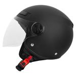 Zorax Matt Black L (59-60cm) ZOR-609 Open Face Helmet Scooter Motorbike Motorcycle Crash Helmet ECE 2206