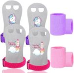 Amrta Gymnastics Grips Wristbands Sets for Girls Youth Kids 2 Pair Palm Protection Equipment with Wrist Support, Gymnastic Bar Grip Gloves Set Weightlifting Sports Workout (Pony&Never Give Up, M)