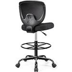 Primy Office Drafting Chair, Ergonomic Tall Desk Chair with Adjustable Height and Footrest Ring, Armless Mid-Back Standing Computer Chair Executive Rolling Breathable Mesh Chair for Art Home Office