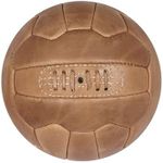 FNine Vintage Soccer Ball, Antique Leather Football (Light Brown)