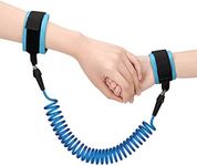 2.5M Anti Lost Wrist Link Belt, 360°Rotate Security Elastic Wire Rope for Baby and Toddler Reins, Safety Leash Wristband/Hand Harness for Walking and Travel Outside (Blue)