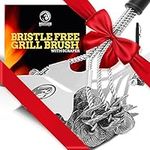 Mountain Grillers - Bristle Free Grill Brush with Sharp Scraper - Prevent Flare Ups for That Perfect Checkerboard Steak - Easily Cleans Metal Grills and Porcelain Grates Without Damage