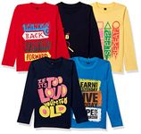 T2F Boy's Plain Regular fit T-Shirt (Pack of 5) (BYS-TSRT-FS-04_Multicolor 1 2 3 Years)