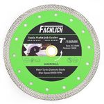 FACHLICH Porcelain Tile Saw Blade - 7" Diamond Blade 180mm Ceramic Cutting Disc for Porcelain Tiles Granite Marble Ceramic with Continuous Mesh Rim