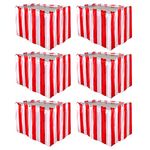 6 Pieces Red and White Striped Table Skirt Carnival Circus Theme Table Cloths Table Cover for Carnival Home Decoration Party Supplies