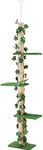 Cat Scratching Post 4 Tier Stand Adjustable Height 207cm-250cm, Cat Tree Tower Tall Scratcher Pole Pet Toy Wood Furniture Kitty Play House Gym Sisal Artificial Grass