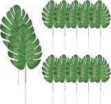 CURATED CART 6 Pcs, Monstera Leaf Artificial Leaves for Vase Home Decor Large Faux Turtle Leaf for Greenery in Home Garden Office Indoor Outdoor Décor