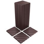 VANCASTLE Plastic Interlocking Deck Tiles, 11.8"x11.8"(Pack of 36), Patio Flooring Outdoor Waterproof All Weather Use, Outdoor Flooring for Patio Garden Poolside Front/Back Yard, Dark Brown