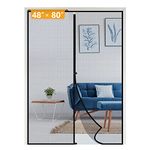 Yotache Hanging Magnetic Screen Door Fits Door Size 48 x 80, Screen Size 50" x 81" Door Screen Magnet for Walk Through Sliding Door Black