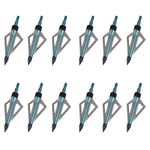 YLA Broadheads 100 Grains 3 Blades Steel Arrows Heads for Archery Bow Hunting Outdoor - 12 pcs/lot Blue Color