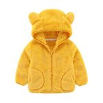 Kids Baby Boys Girls Sweater Coat Full Zip Up Fleece Cute Hoodies Winter Warm Jacke Tops with Bear Ears 1-6Y (Yellow-1, 4-5 Years)