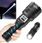 WOWNIGHT Torches Led Super Bright Rechargeable, Flashlight 600000 Lumens Torches Battery Powered, Tactical Torch Rechargeable, Powerful Torch Big Large Torch for Camping Dog Walking Emergency Gift