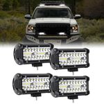 YEEGO DIRECT 7 Inch Led Light Bar, 480W 24000lm LED Spot Flood Off Road Lights Waterproof Work Lights for Truck UTV ATV SUV 12V 24V Tractor Pickup Boat (4 Pcs)