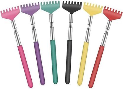 6 Pack Extendable - Portable Telescoping Metal Back Scratchers/Hand Massager with Soft Rubber Handles for Thanksgiving, Birthday, Christmas Gifts